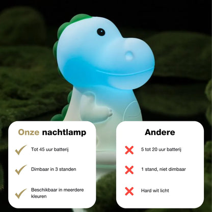 Poldi Dinosaur Night Light – Hvid | Dæmpbar og farveskiftende