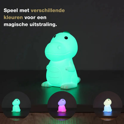 Poldi Dinosaur Night Light – Hvid | Dæmpbar og farveskiftende