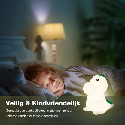 Poldi Dinosaur Night Light – Hvid | Dæmpbar og farveskiftende