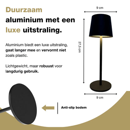 Tafellamp oplaadbaar - Draadloos en dimbaar - Zand grijs